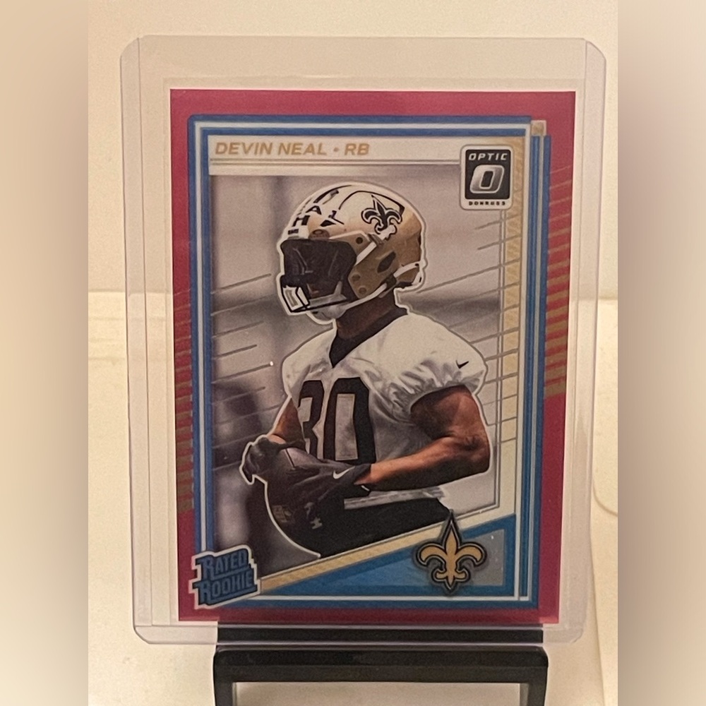 DEVIN NEAL 2025 PANINI DONRUSS OPTIC PRIZM FOOTBALL RATED ROOKIE CARD-PINK